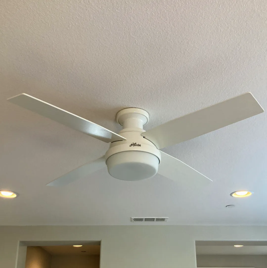 New ceiling fan installed in a living room
