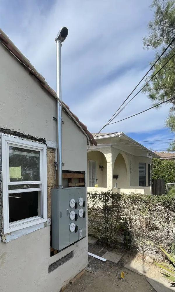 New meter panel installed on the side of a home