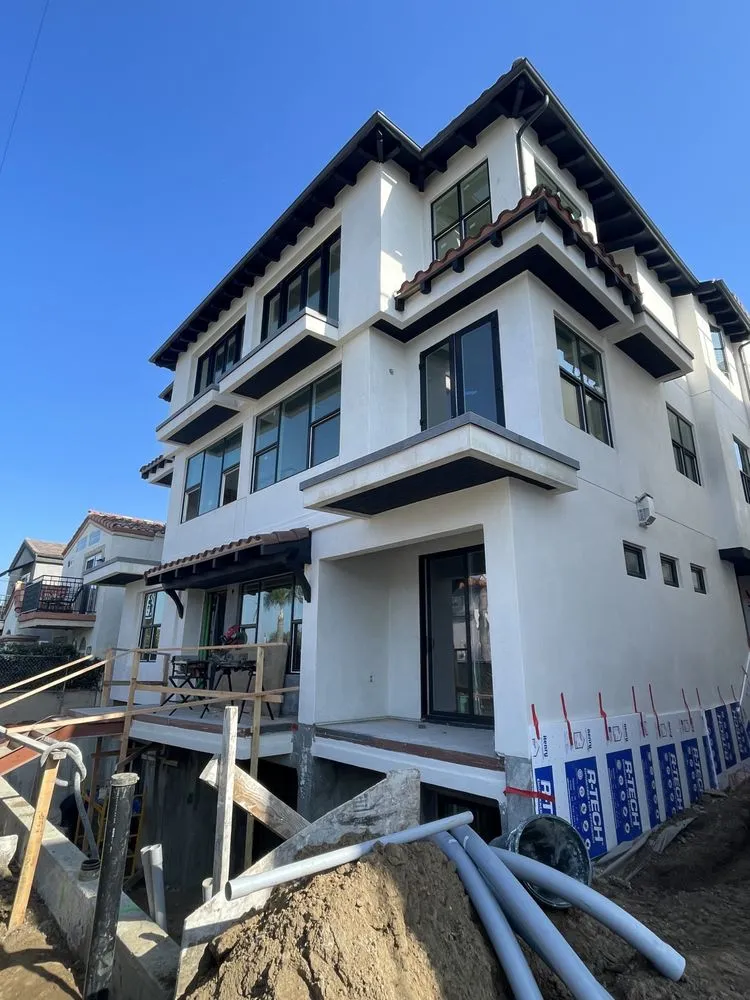 New townhomes with underground conduit going in